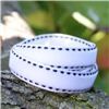 Order Velvet Saddle Stitch Ribbon - White/Black